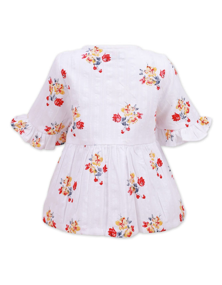 Dress White with Floral Print for Girls