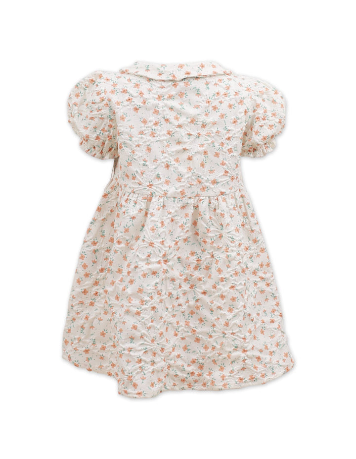 Frock Peach with Floral Print