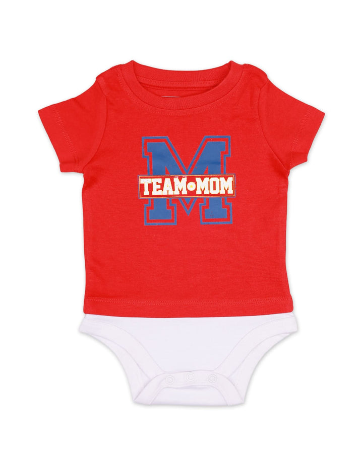 Bodysuit Red with White for Boys - Team Mom