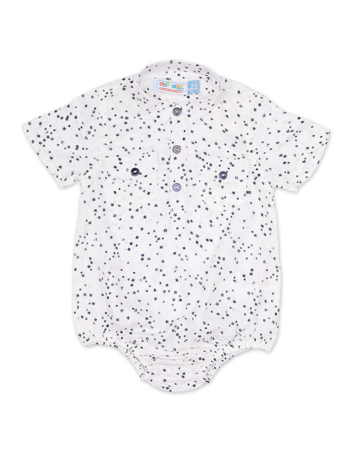 Body Suit White with Black Stars for Boys