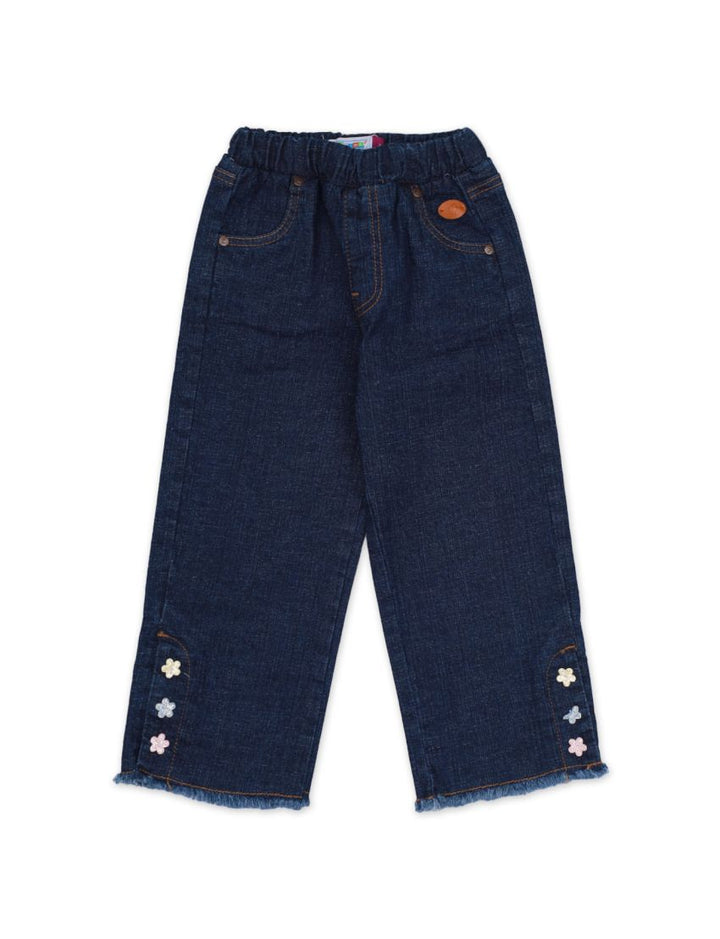 Bootcut Denim Pants for Girls - Dark Blue