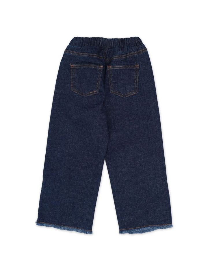 Bootcut Denim Pants for Girls - Dark Blue