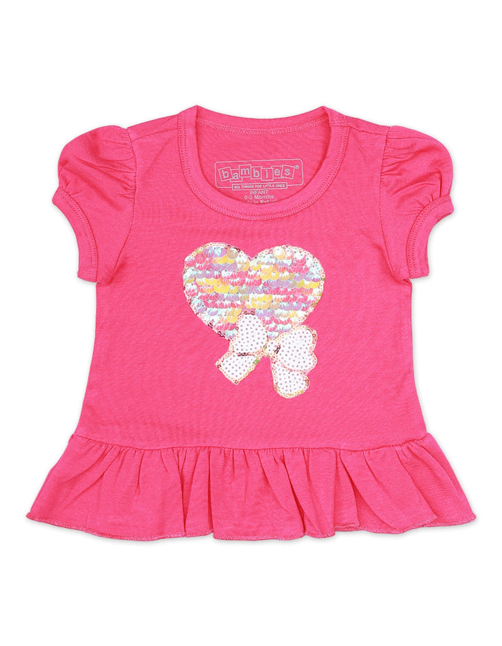 Top for Girls Heart with Bow Theme