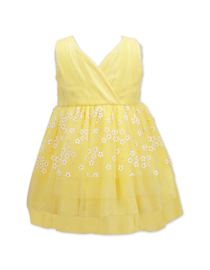 Zubaida's Frock Pleated Yellow Toddler Girls