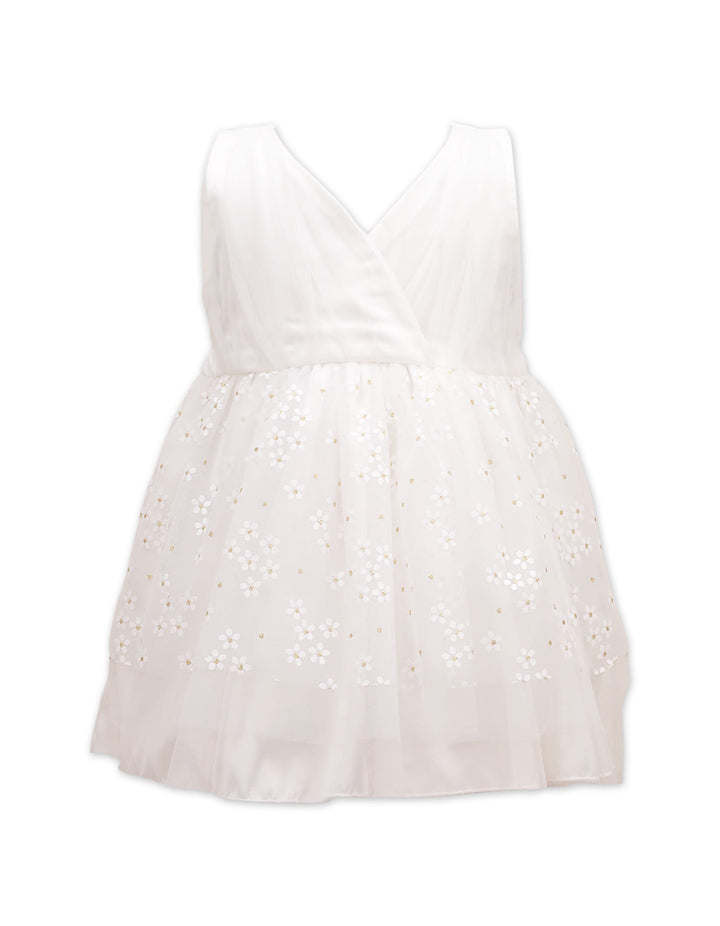 Zubaida's Frock Pleated White Toddler Girls