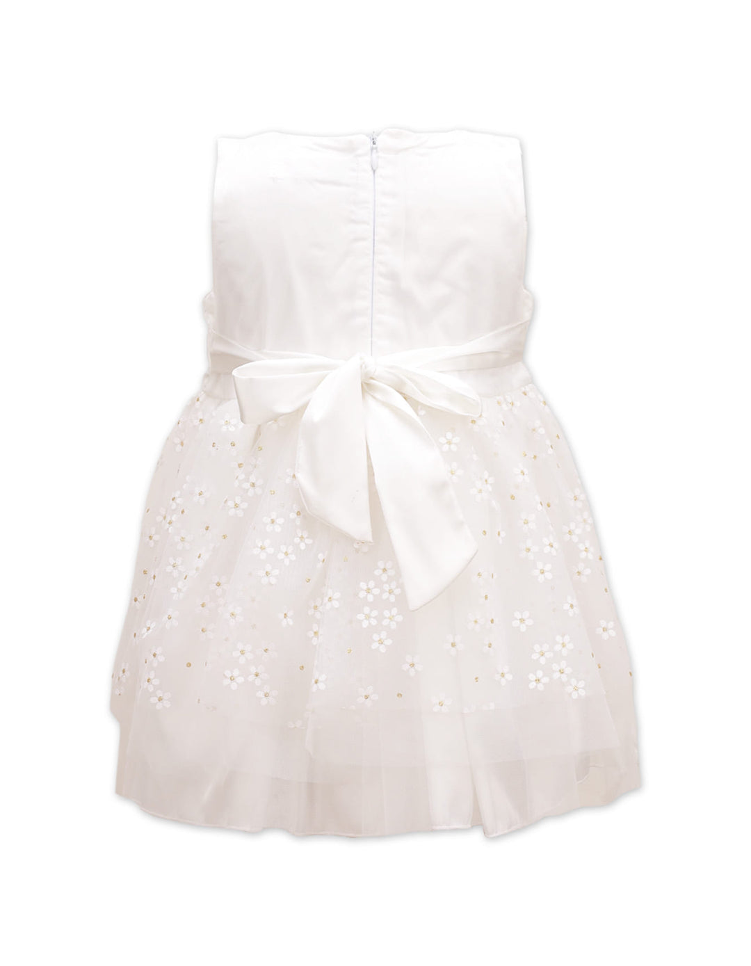 Zubaida's Frock Pleated White Toddler Girls