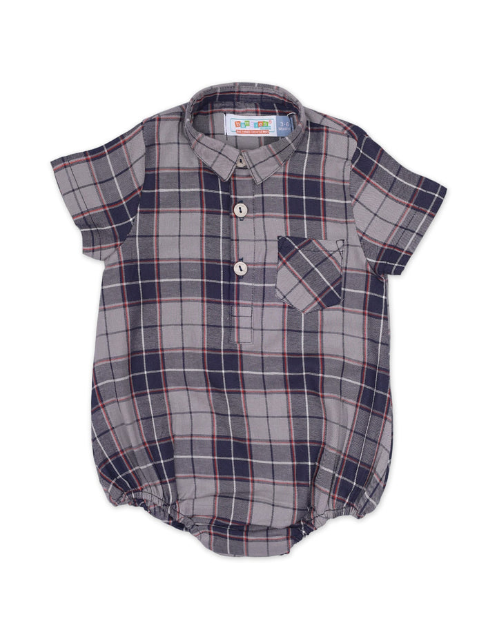 Body Suit Grey Checkered for Boys