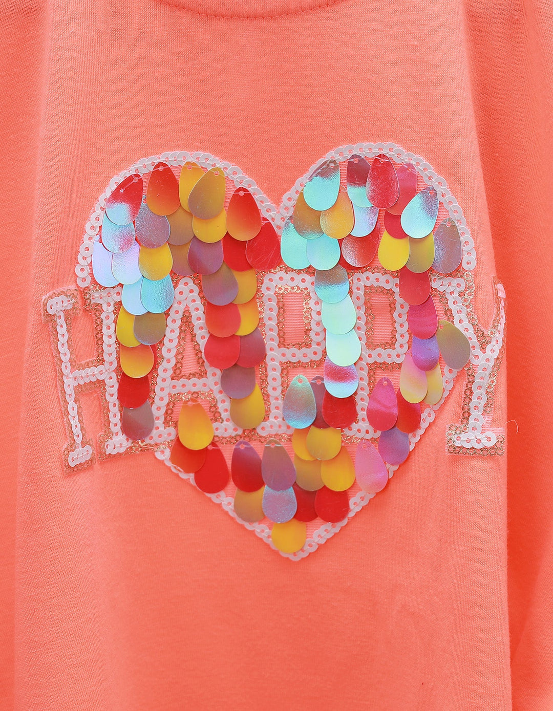 Poncho Top Orange Heart for Girls