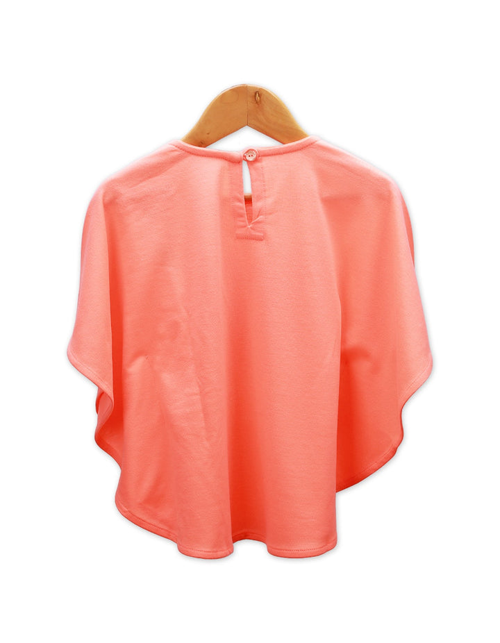 Poncho Top Orange Heart for Girls