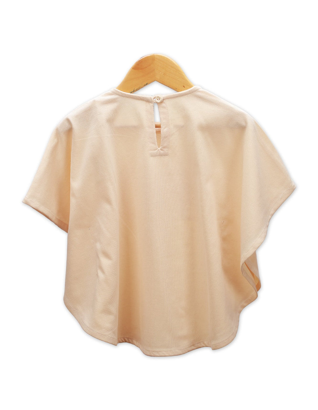 Poncho Top Off White Heart for Girls