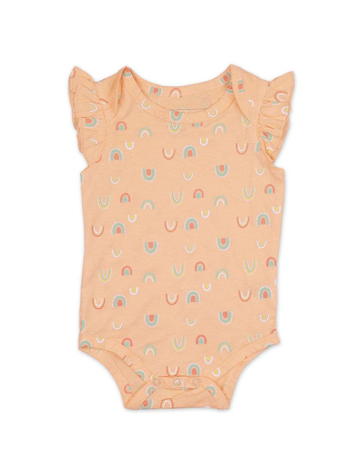 Body Suit Peach with Rainbow Print for Girls