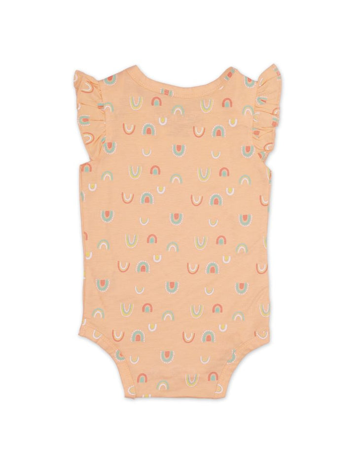 Body Suit Peach with Rainbow Print for Girls