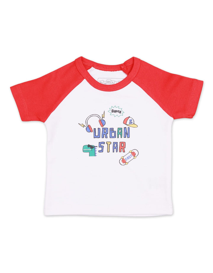 T-Shirt White & Red for Boys - Urban Star Theme