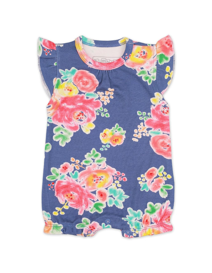 Romper Blue with Floral Print for Girls