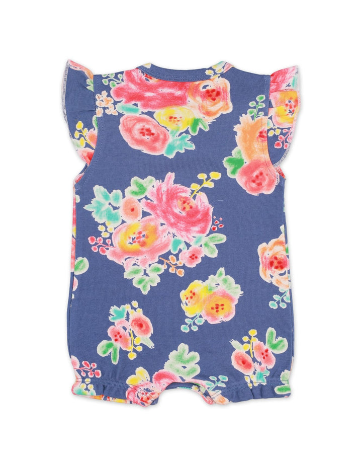 Romper Blue with Floral Print for Girls