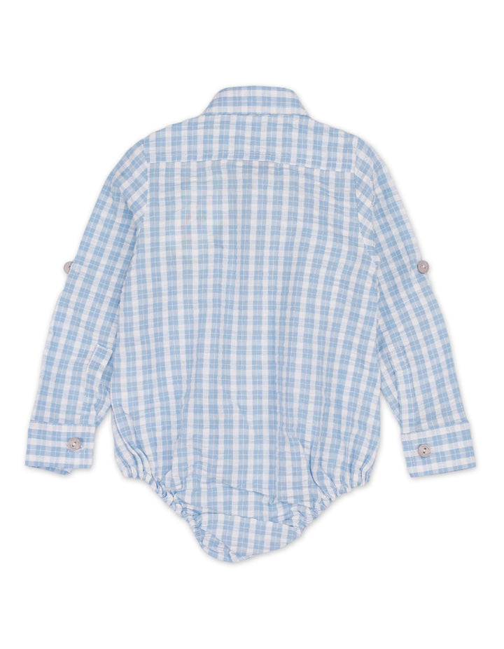 Body Suit Blue Checkered for Boys