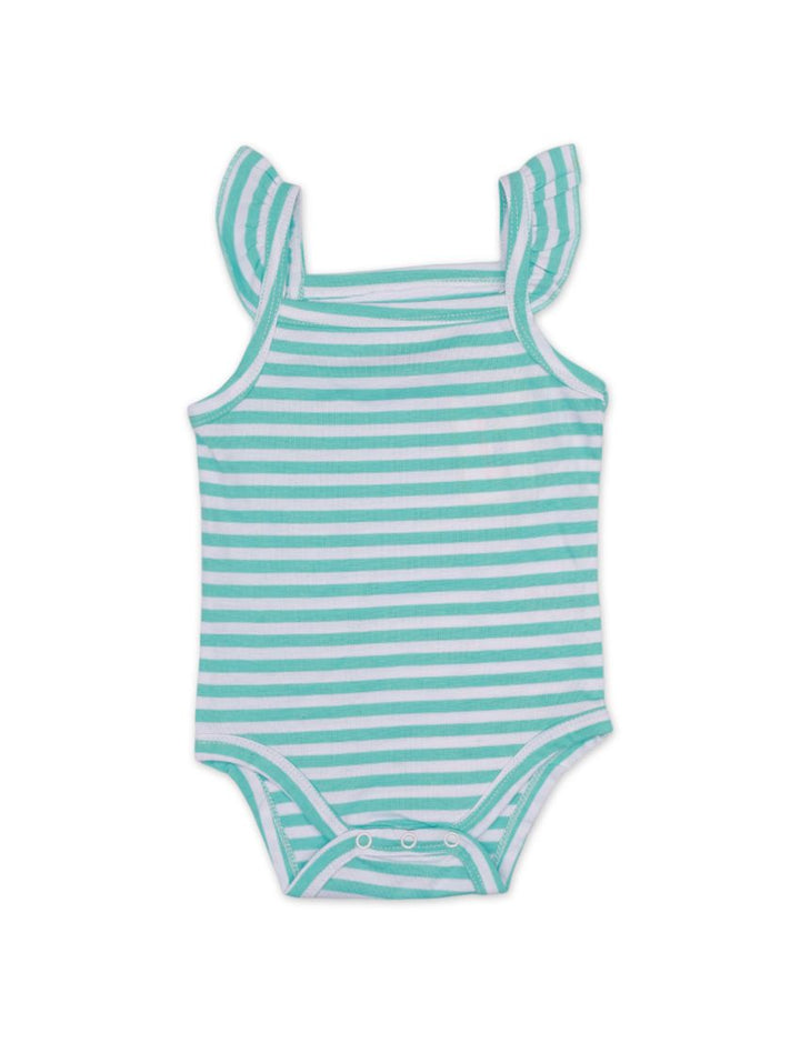 Body Suit Mint with White Stripes for Girls