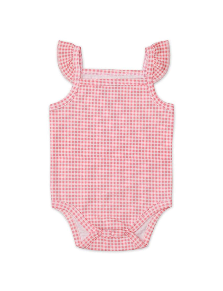 Body Suit Pink with Checkered for Girls