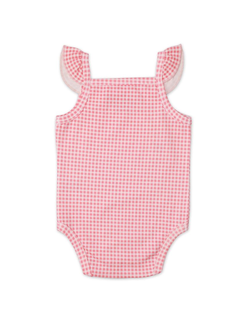 Body Suit Pink with Checkered for Girls