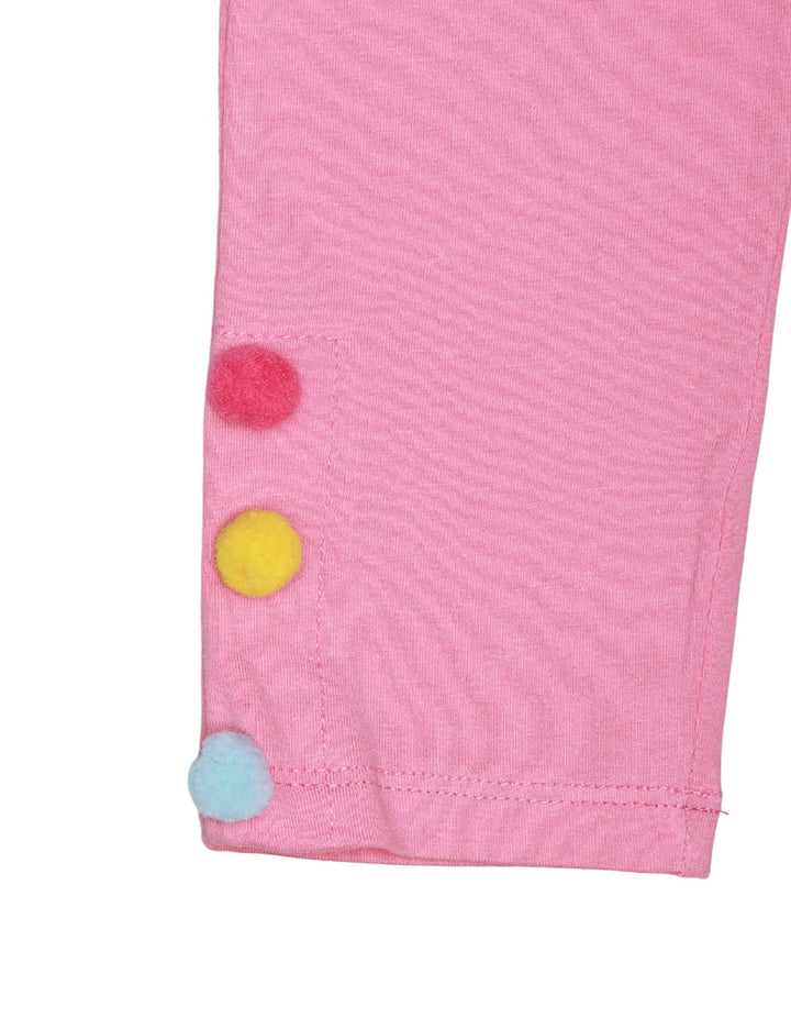 Tights Side Buttons Pink