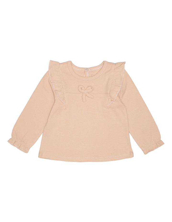 Top Frill Bront Bow Peach Girls