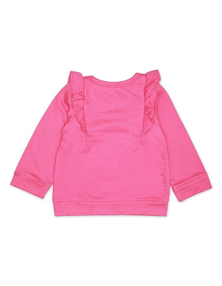 Sweatshirt Girls Frill Shoulder Pink Infant