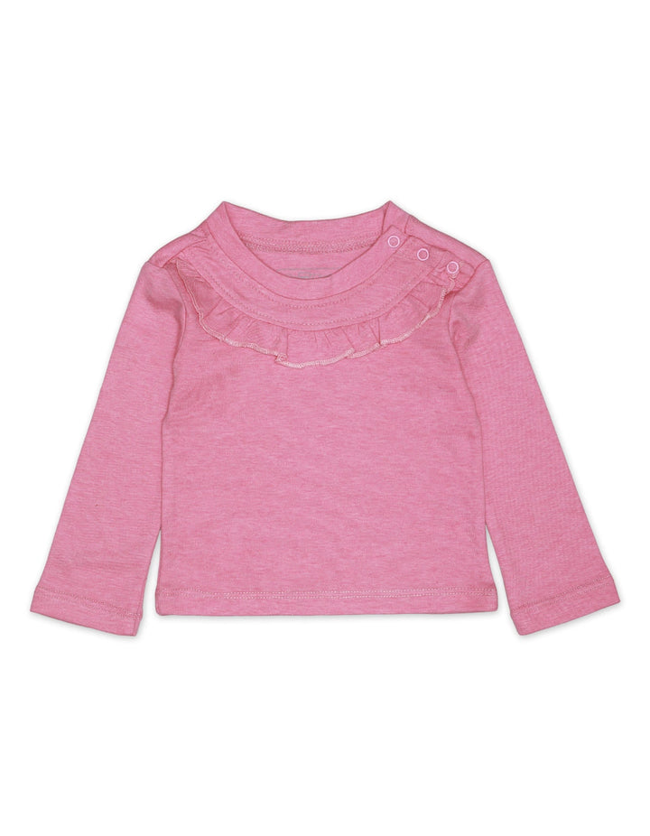 T Shirt Frill Neck Fushia for Girls