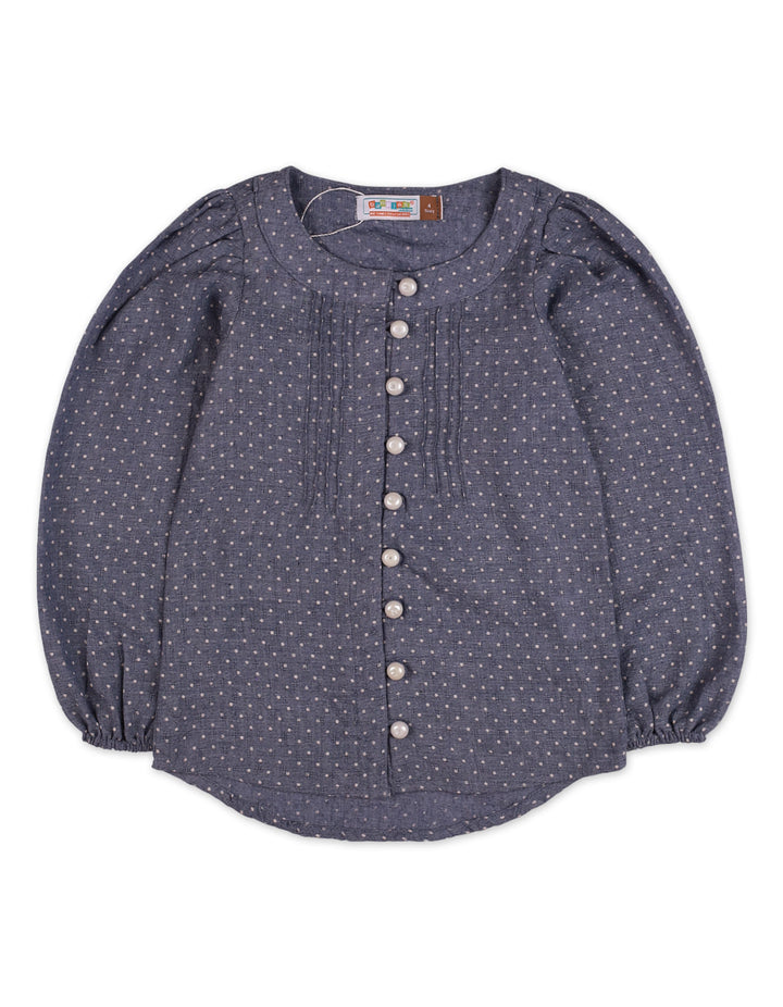 Zubaida's Classic Polka Dots Pleated Blouse