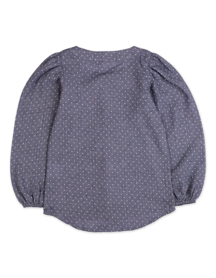 Zubaida's Classic Polka Dots Pleated Blouse