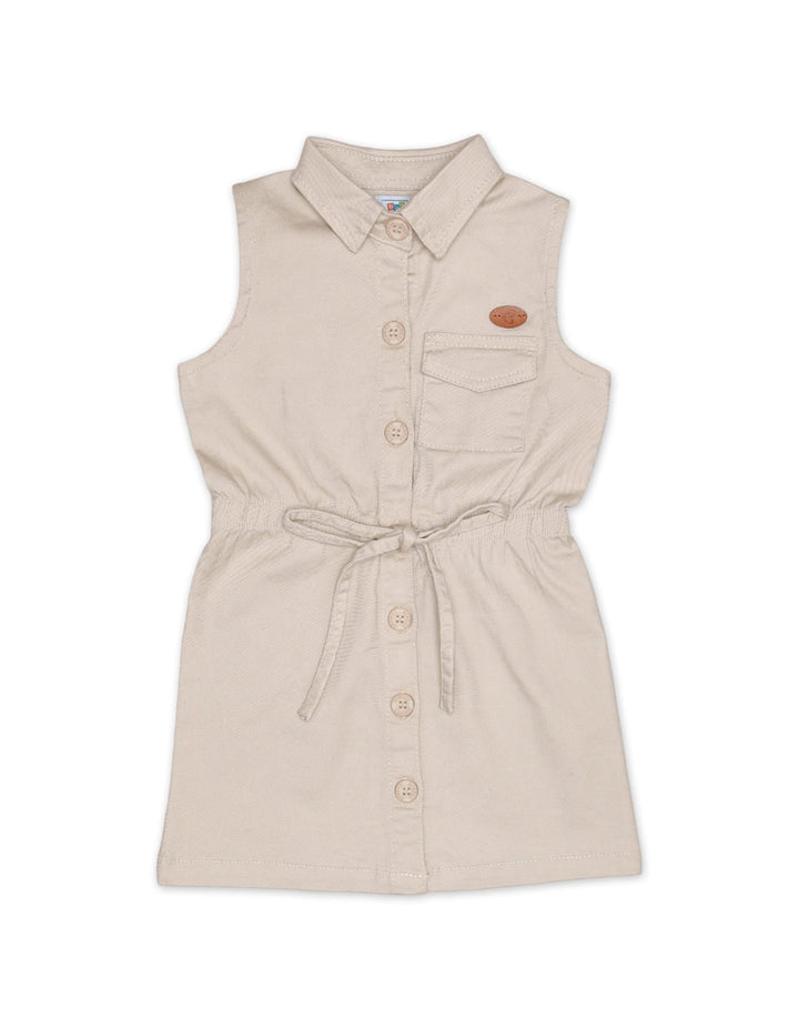 Dress Long Twill Beige for Girls