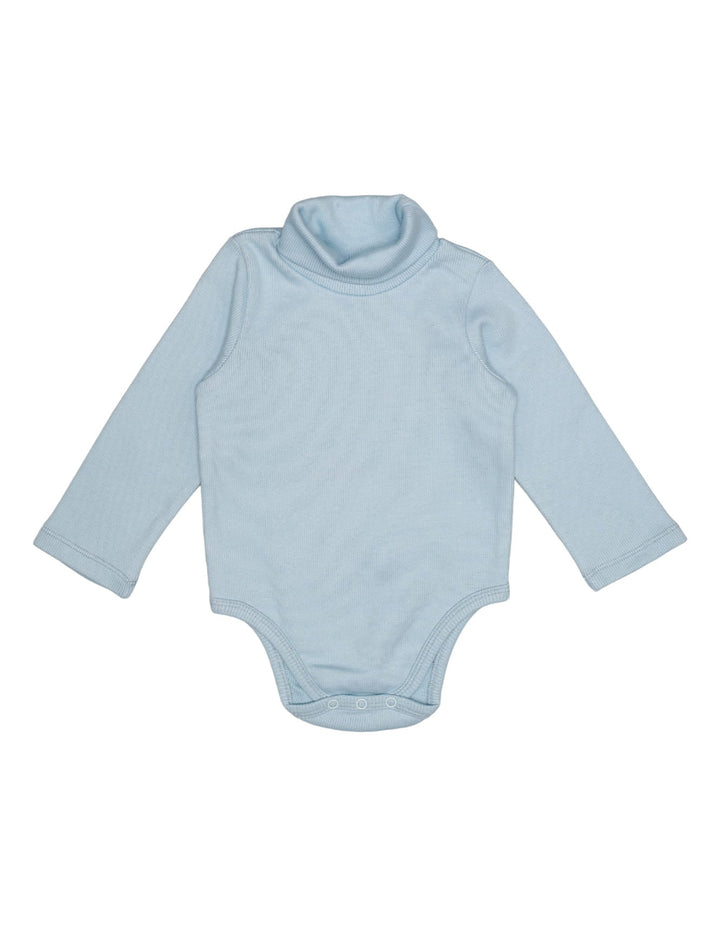 Bodysuit High Neck Rib Light Blue Infant for Boys