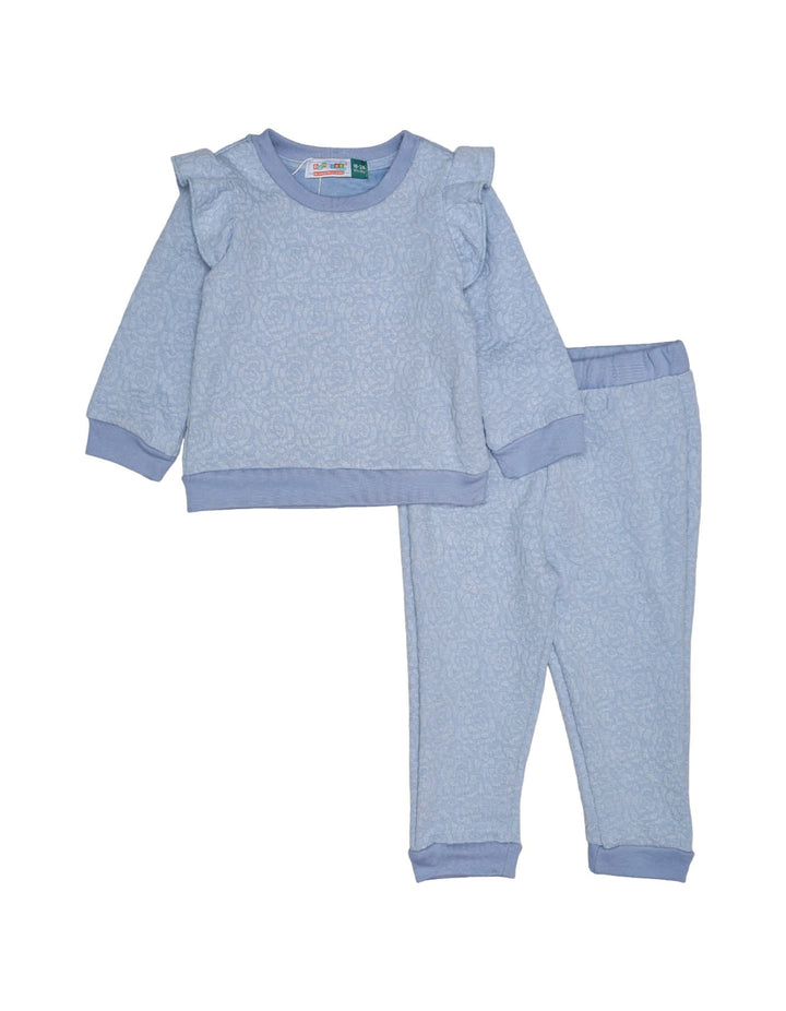 Suit 2 Pcs Jacquard Light Blue for Girls