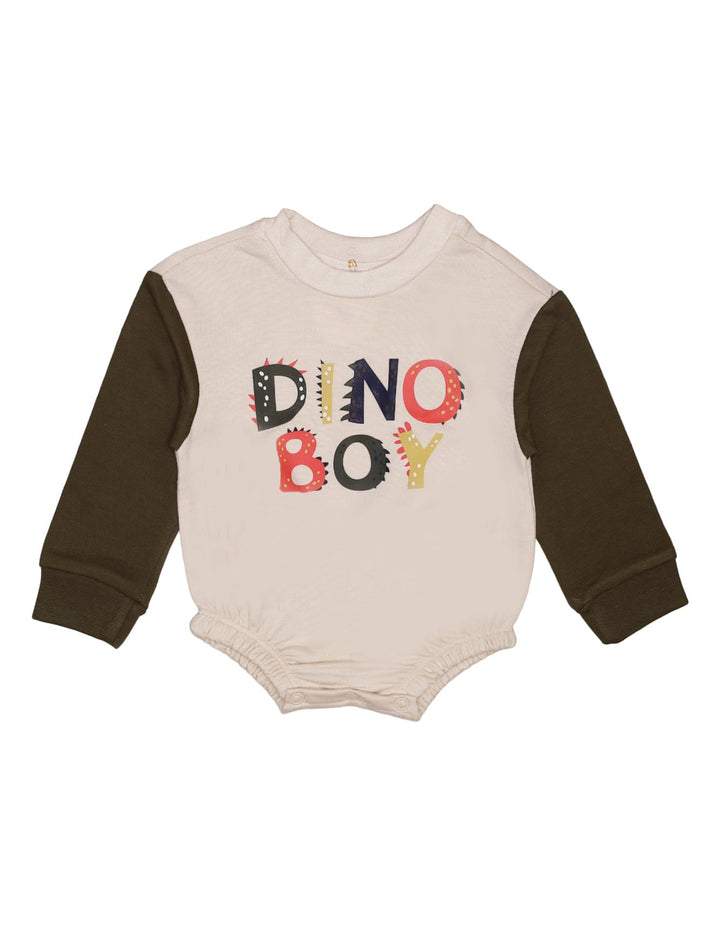 Zubaida's Bodysuit Contras Sleeves Olive for Boys