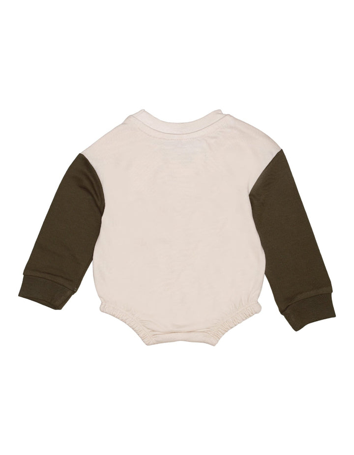 Zubaida's Bodysuit Contras Sleeves Olive for Boys