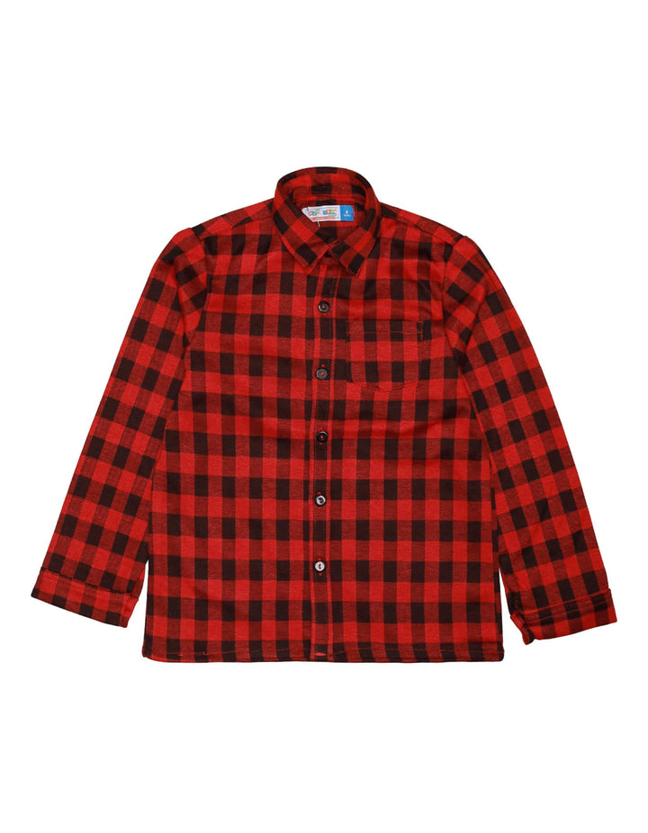 Shirt Fleece Red Check for Boys