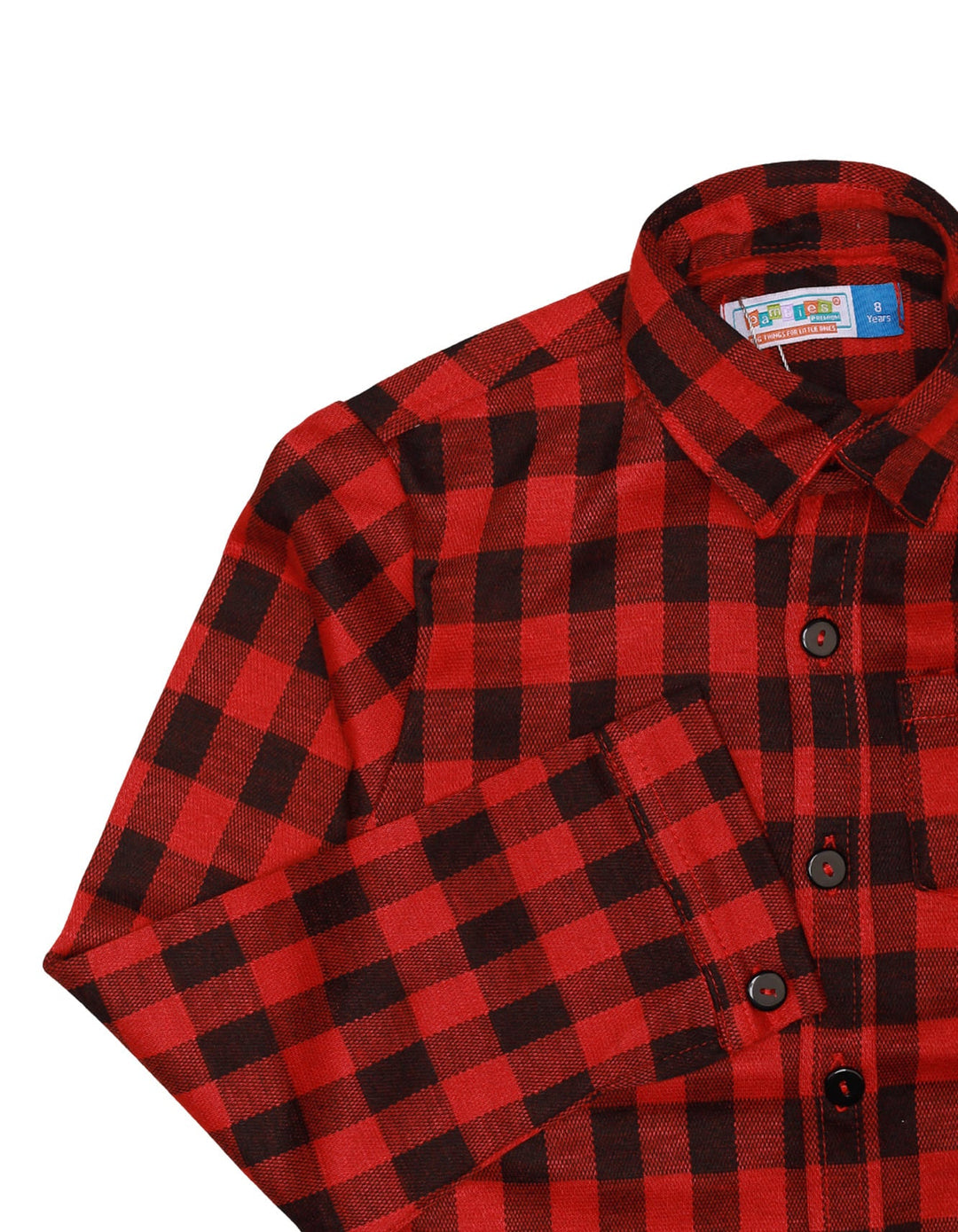 Shirt Fleece Red Check for Boys