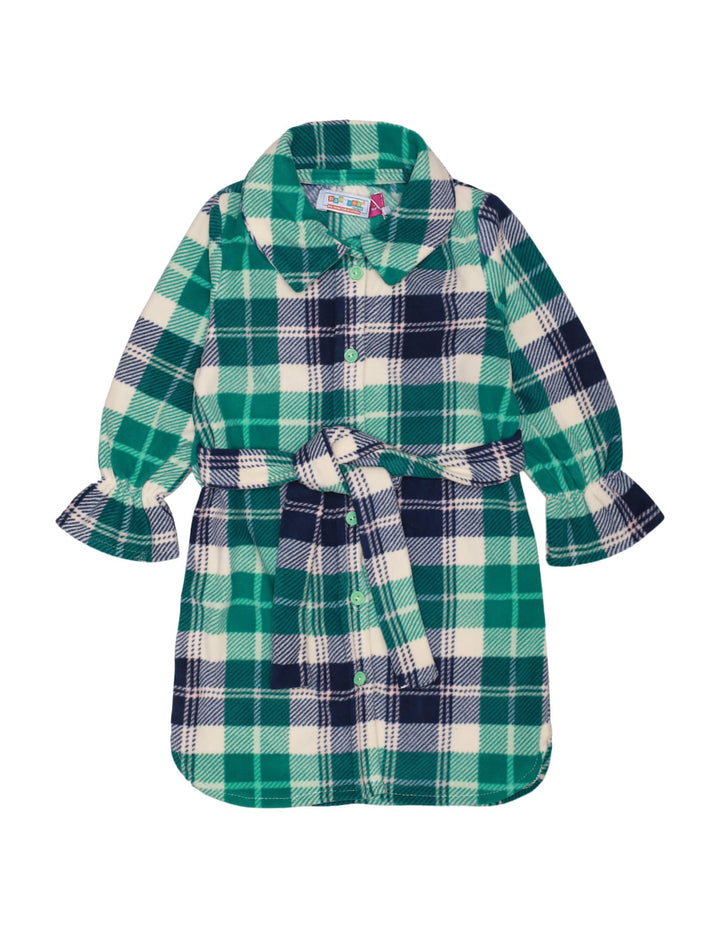 Dress Long Green Check for Girls