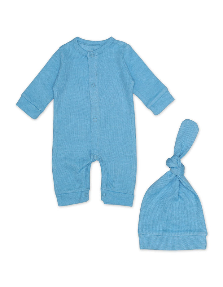 Romper With Cap Thermal Blue Infant Boys