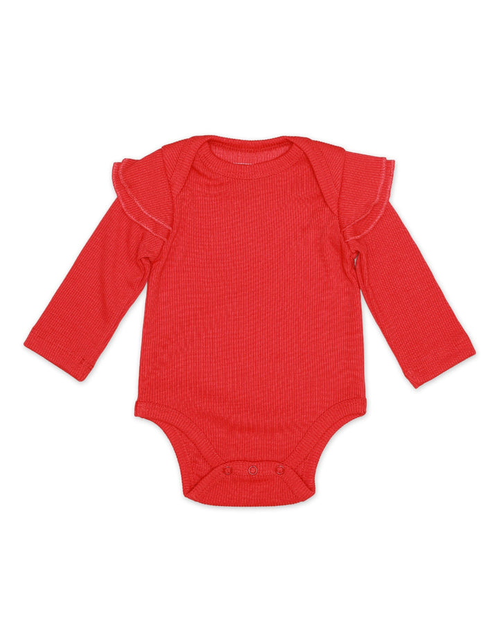 Bodysuit Shoulder Frill Red Infant Girls