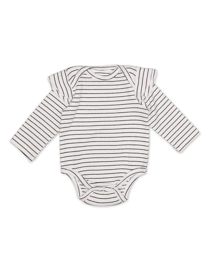 Bodysuit Shoulder Frill White Infant Girls