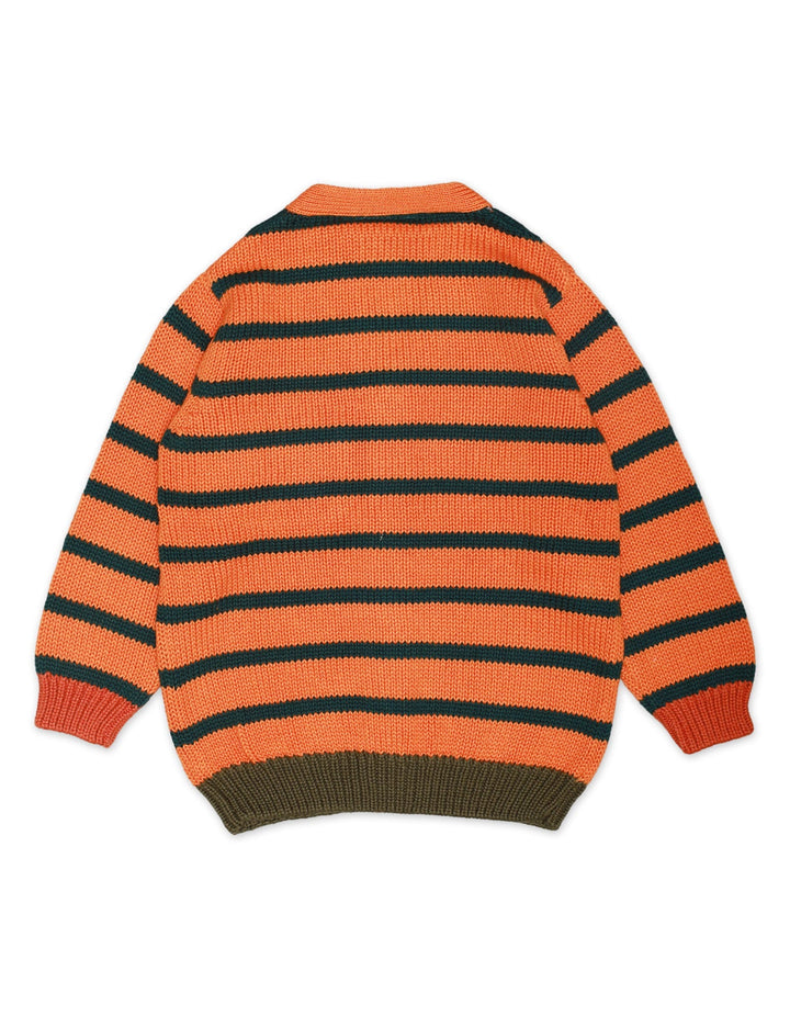 Sweater Front Button Down Orange