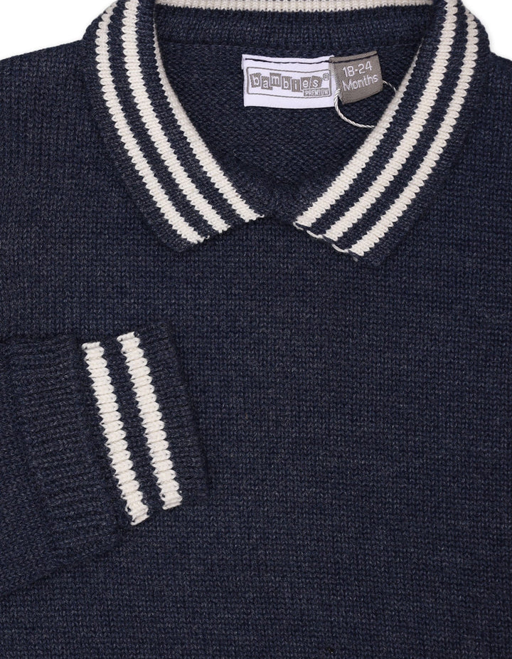 Sweater Polo Colar Navy for Boys