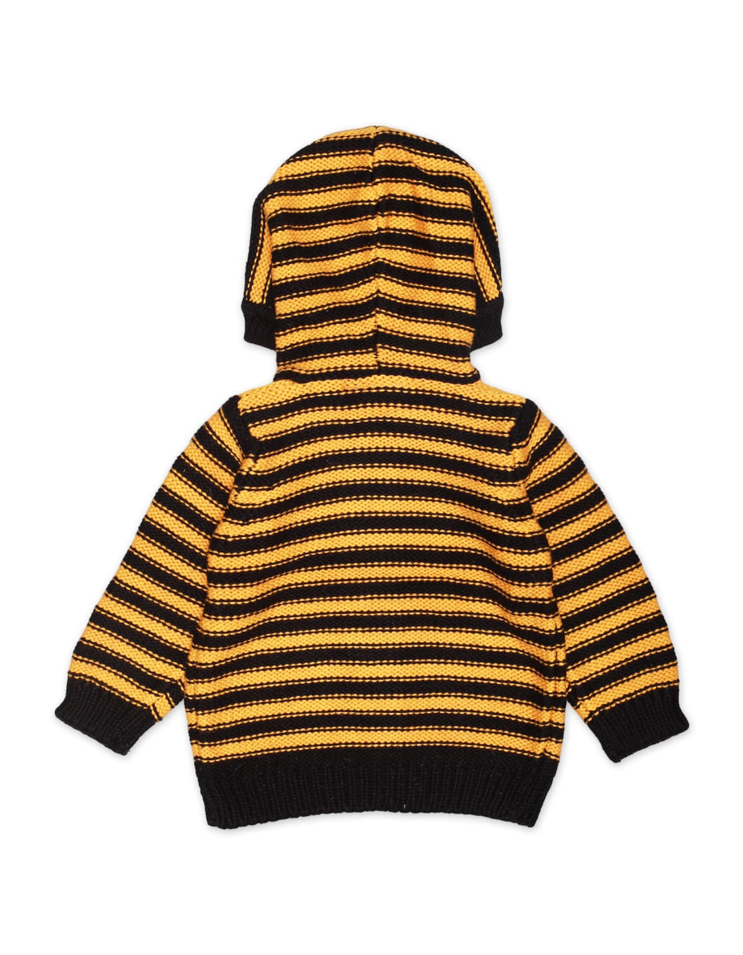 Sweater Hooded Black Yellow Stripes