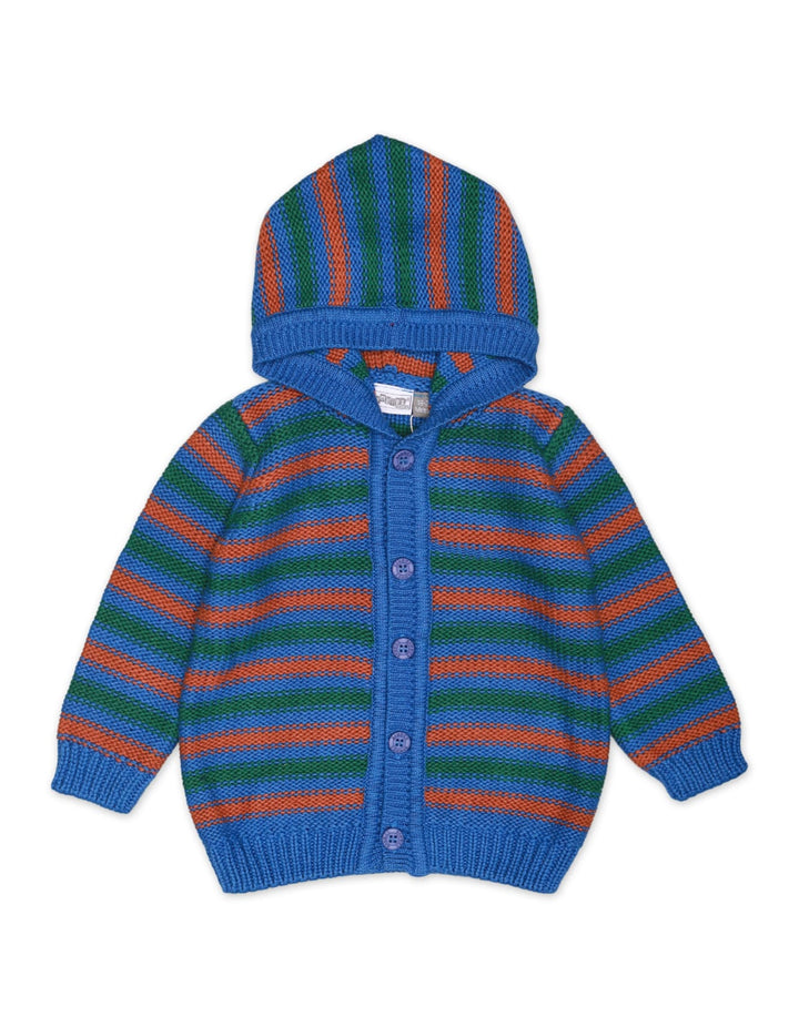 Sweater Hooded Blue Base Stripes