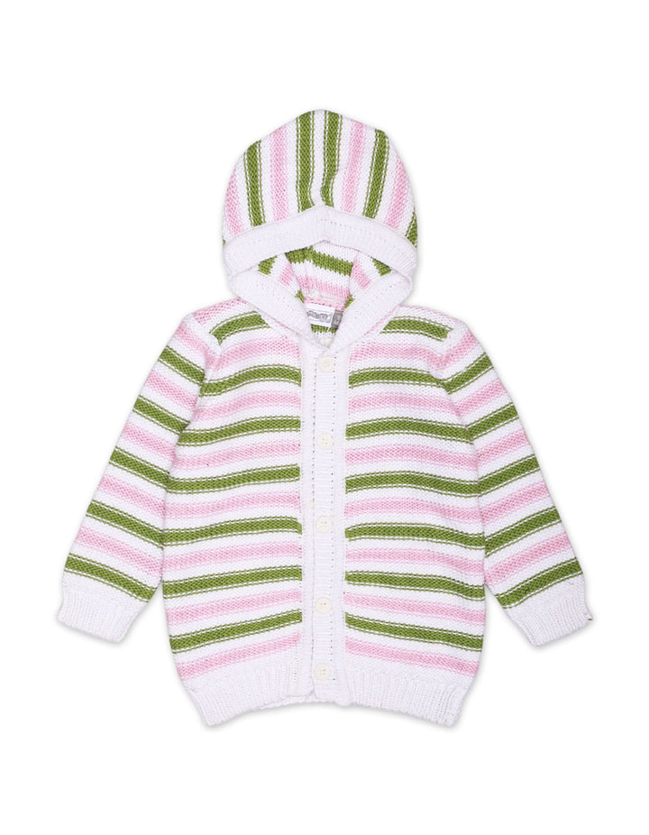 Sweater Hooded White Base Stripes