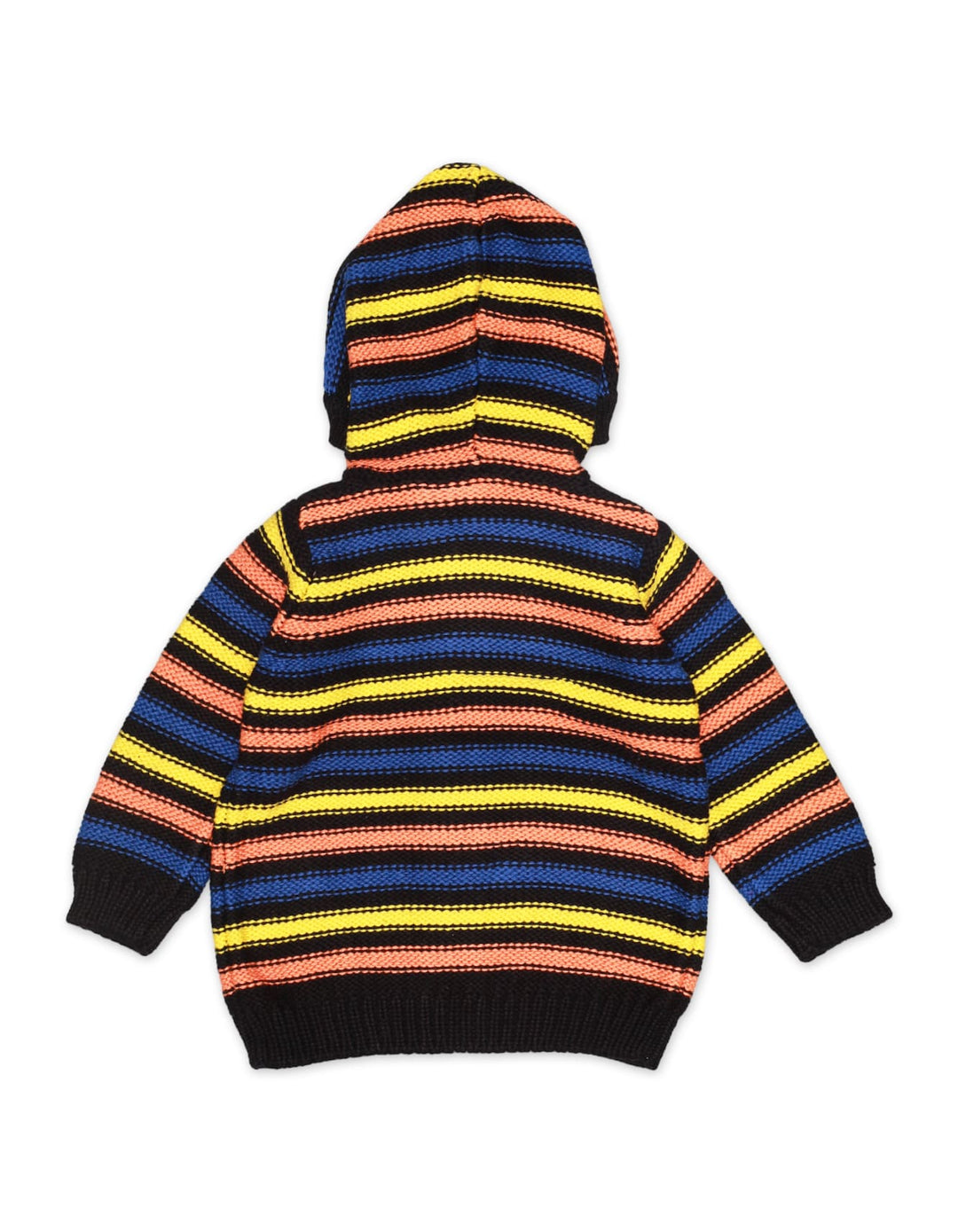 Sweater Hooded Black Base Stripes