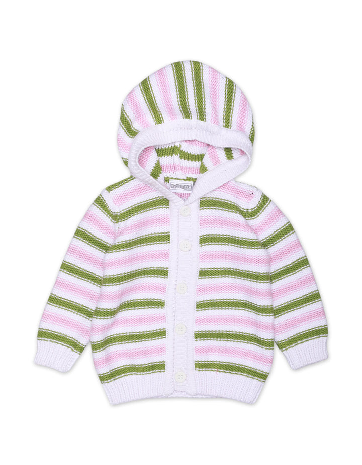 Sweater Hooded White Base Stripes