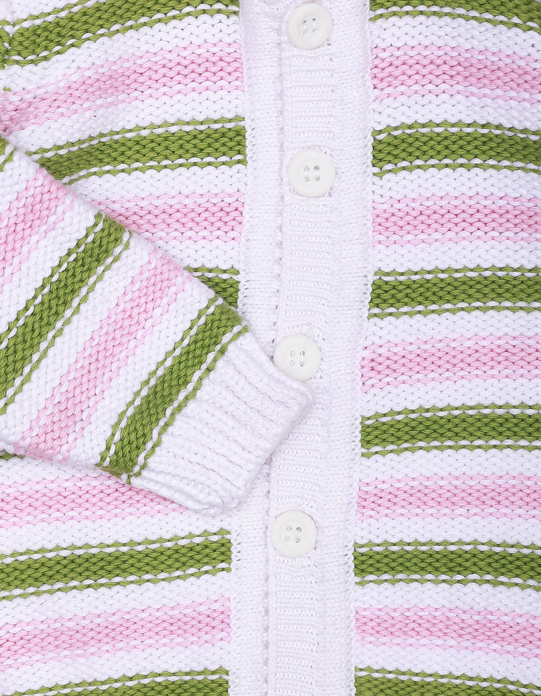 Sweater Hooded White Base Stripes