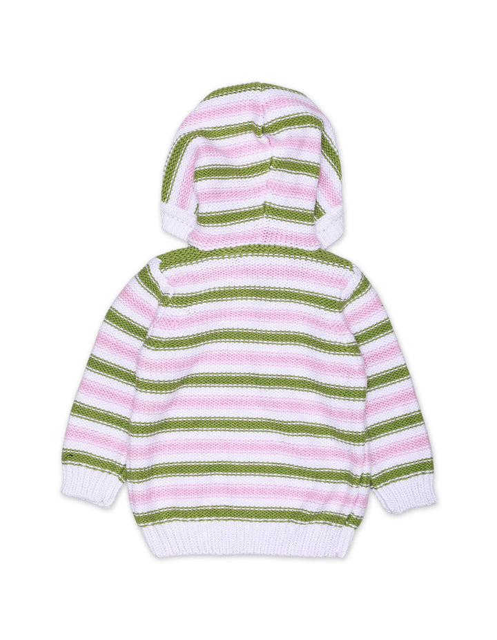 Sweater Hooded White Base Stripes