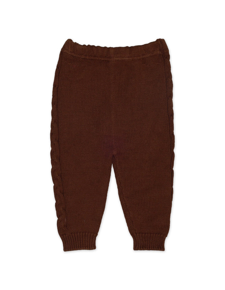 Knitted Suit Set Brown 3 Pcs for Boys